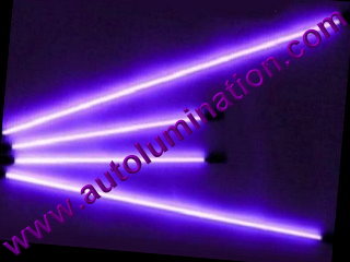 Car with Neon Underbody Light Tubes Purple